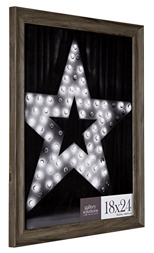 Gallery Solutions Wood Wall Mount Large Poster Picture Frame, 18" X 24", Gray #TOP2