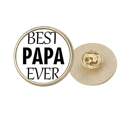 Broche Best Papa Ever en métal doré pour la fête des pères taille M