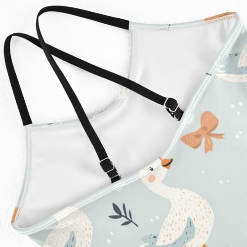 Farm Goose Bow Girls Swimsuit One Piece Bathing Suit for Baby Girls' Swimwear 3T4