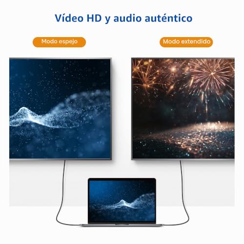Cable DP a HDMI 1080p adaptador DisplayPort a HDMI negro de 2 metros para PC 5