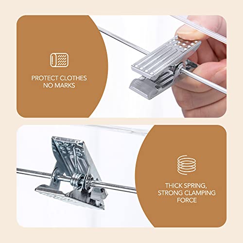 House Day 25 Pack Clear Pants Hangers With Clips, Non-Slip Skirt Hangers With Adjustable Clips, Heavy Duty Slim Plastic Hangers 14" 360-Rotating Swivel Hook, Clip Hangers For Pants, Trousers, Skirts #TOP3