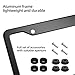 Black License Plate Frame,Universal Aluminum Tag Frame for Front and Rear Car Tags,Number Plate Frame Holder for Men, 2 Packs