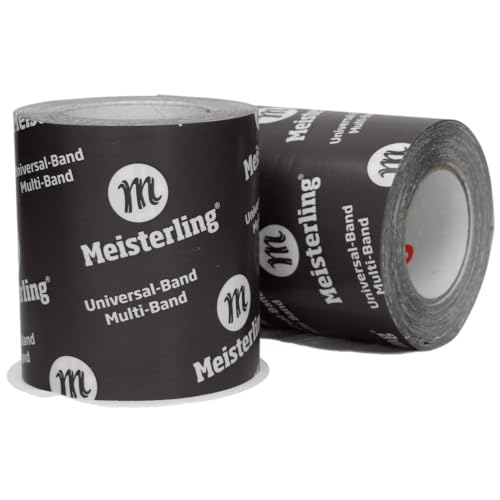Meisterling Ruban adhésif multi-bandes 3D UV Plus noir pour pare-vapeur, déchirable à la main, 150 mm x 25 m