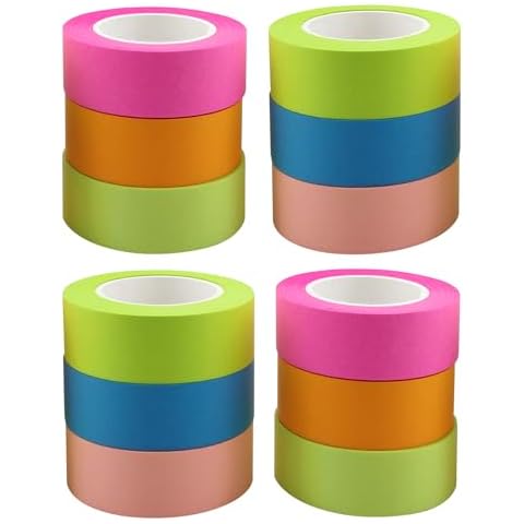 4A Roll Sticky Notes,Full Adhesive,Width x Length 0.6 x 315 Inches,Neon Yellow/Orange/Red,Neon Blue/Green/Red,3 Color/Roll,4 Refill Rolls,4A PSS 9-3 Refill Cover