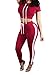 Pink Queen Womens 2 Piece Outfit Sport Bodycon Crop Top Long Pant Tracksuit