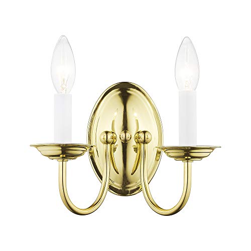 Livex Lighting 4152-02 2-Light Wall Sconce, Polished Brass