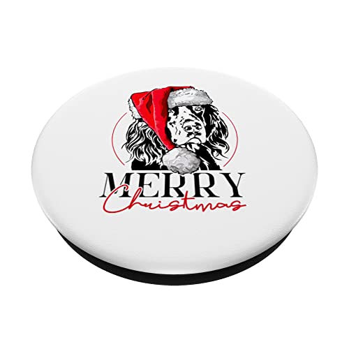 Funny Santa Gordon Setter Merry Christmas dog mom dog PopSockets Swappable PopGrip, Black - Image 2