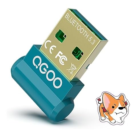 USB Bluetooth Adapter for PC - QGOO Bluetooth Dongle 5.3 EDR, Wireless Receiver for Desktop Computer Laptop Bluetooth Adapter5.3-V35.646.07 Green07 Cover