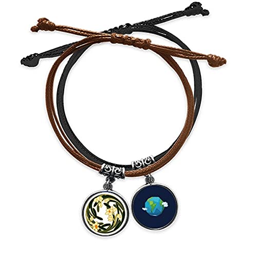 Cadena de mano artesanal para diario pulsera de cuero con grabado redondo