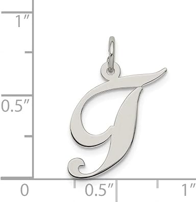 Bijou Silver Medium Fancy Script Initial T Charm