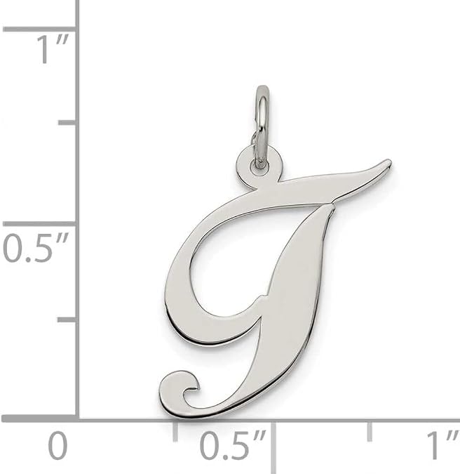Bijou Silver Medium Fancy Script Initial T Charm