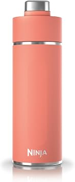 Ninja Thirsti 700ml Water Bottle, Leak-Proof Lid, Coral DW2401EUUKPE | Designed for Carbonated, Hot & Cold Drinks, Ideal for Travel & Sports, Triple Insulated, Stainless Steel Flask