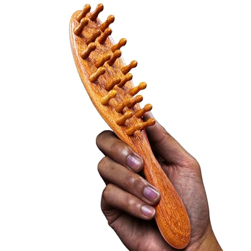 CIVEYA Natural Wooden Loc Brush for Microlocs & Sisterlocs Prevent Locs Getting Tangled or Merging Massage Brush for Scalp Relaxing & Distributing Hair Products Compact Size Light Weight