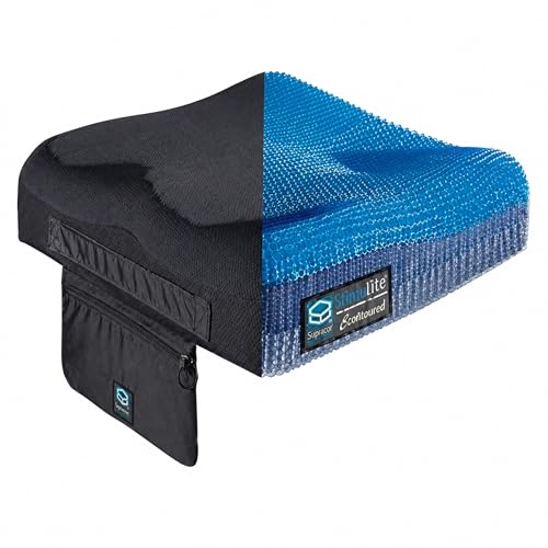 Stimulite Honeycomb Contoured Wheelchair Cushion - Breathable Pressure Redistribution Seat Support - 20" x 18" x 4" - REF: CD2018