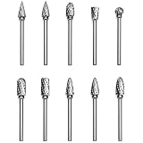 10 Stück Hartmetall Frässtifte für Dremel, Rotationsfräser für Holz Metall