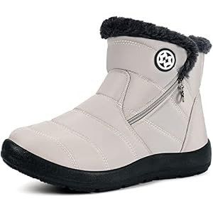 Hsyooes Womens Warm Fur Lined Winter Snow Boots Waterproof Ankle Boots Outdoor Booties Comfortable Shoes for Women