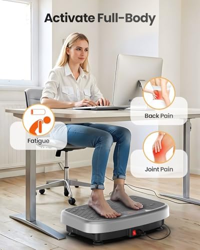 Vibration Plate Exercise Machine, Vibration Plate Platform for Lymphatic Drainage, 200 Adjustable Speeds Power Shaping Vibrating Plate Helps Weight Loss, Shaping, Max Weight 450 Lbs 4 41o40y1yX3L. AC