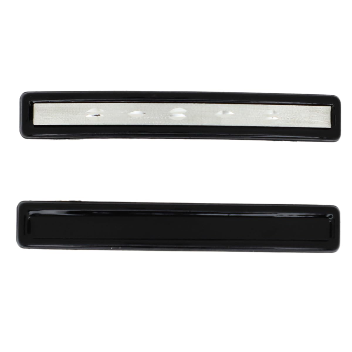 JWELLA Minimalist Rectangular Hair Clips for Women & Girls | Set of 2 Back-Grip Barrettes in Black & Beige | Sleek & Strong Metal Hold (Black & White)