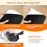 HMTOPE Orthopädisches Hundebett, Hundematte im Doppelstock-Design, Waschbar Hundekissen, Abnehmbar Hundekorb, 105 cm für Mittelgroße Hunde, Dunkelgrau