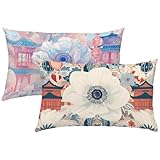 Fundas Cojines Exterior Jardin, Europa del Norte Cojines 40x70 Juego de 2 Funda Cojin Retro Terciopelo Almohada Doble Cara Impresión con Cremallera Invisible para Sofás Sala Estar Dormitorio, Model69