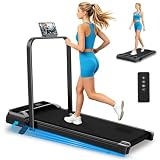 Walking Pad Treadmill for Home Office Exercising, 2.5HP Small Treadmill with Incline and Handle Bar, Portable Under Desk Treadmill with LED Display & 0.6-3.8 MPH Remote Speed Control, 350LBS Capacity