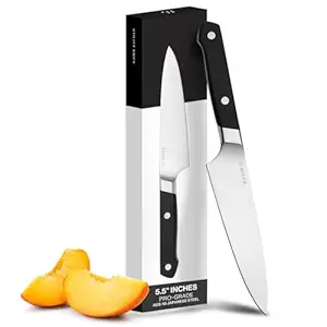 Misen 5.5 Inch Utility Knife - High Carbon Stainless Steel Kitchen Knife for Chopping & Slicing - Ergonomic Design for Culinary & Professional Chefs - Black