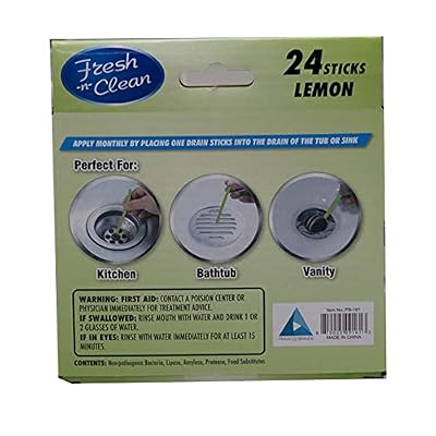 Fresh & Clean Drain Sticks - Lemon - 24 Sticks, Yellow