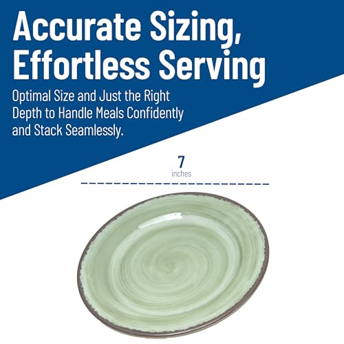 Carlisle FoodService Products CFS Mingle Plastic Bread and Butter Plate 7 Inches Jade (Pack of 12) - Image 5