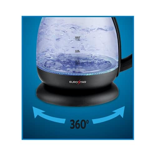 Hervidor eléctrico de vidrio EUROSTAR 1.0L negro miniatura 4