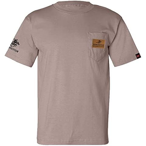 Winchester Official - Legend Collection - Buck Belt Skull Short Sleeve 100% Cotton Pocket T-Shirt Cover