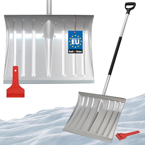 KOTARBAU® Set di pala da neve per auto 50 cm con manico in alluminio 138 cm + raschietto per il ghiaccio auto per la rimozione della neve grattacielo auto con bordo in gomma Snow Shovel Car