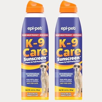 Epi-Pet K-9 Care Sunscreen, Paws To Tail Protection, Prevents Sunburns On Dogs And Horses, Sun Protector Spray, SPF 30+, Non-Greasy/Oily Solution 3.5 Oz (Pack Of 2)