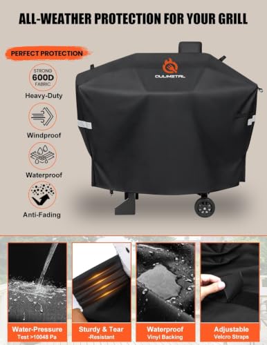 Image of QuliMetal Pellet Grill Cover for Camp Chef DLX 24,Woodwind 24 Series | 600D Premium Smoker Cover Waterproof Heavy Duty for Camp Chef Woodwind 24 /Pro 24,PG24,PG24WWSB,SmokePro SG24