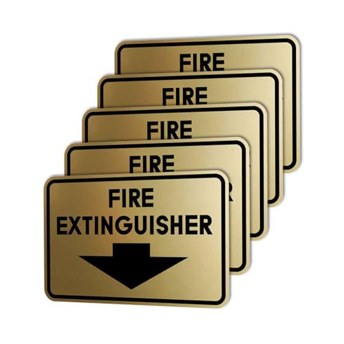Image of Signs ByLITA Classic Framed Fire Extinguisher (Brushed Gold) - X-Large 5 Pack