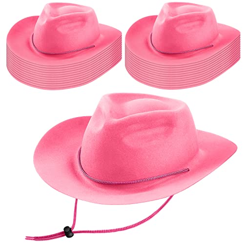 Image of Mepase Cowboy Hats Bulk Felt Western Party Wide Brimmed Cowgirl Hats Set for Adults Men Women Costume Party