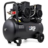 CROP Airflow MAX Kompressor 50L - Druckluft Kompressor 8 Bar 500L/min - Leiser Luftkompressor 70dB - Ölfrei für HVLP Lackierpistole Druckluftwerkzeuge