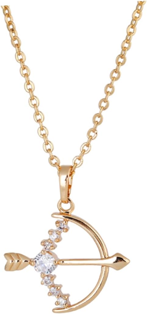 Bow and Arrow Shape Necklace for Women Golden Pendant Stylish Micro-inclosed Design for Casual Wear and Gifts