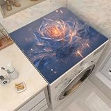 Highdi Funda Lavadora 3D Flores Brillantes, Cubre Lavadora, Funda para Lavadora Antideslizante, Funda Lavadora De Tambor, Suave Recortable, para Lavadora, FrigoríFico, Cocina (Rosa,40x60cm)