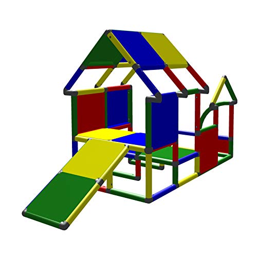 move and stic Kleinkind Spielhaus mit Rutsche bunt übt motorische Fähigkeiten, Balance