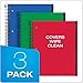 Oxford Spiral Notebook 3 Pack, 1 Subject, Wide Rule Journal, Durable Plastic Covers, 1 Pocket, 8.5 x 11 Inches, 100 Sheets, Red, Green, Blue (89802)
