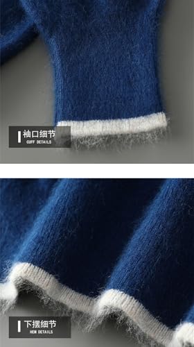 Men's Winter 100% Mink Cashmere Sweater V-Neck Long Sleeve Pullover Soft Knitwear Warm Casual Knit Top4