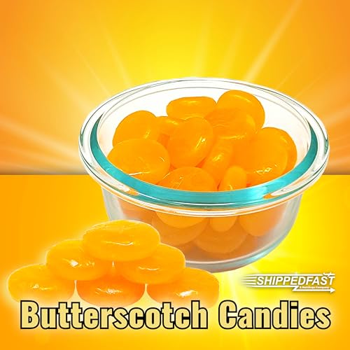 Shippedfast Butterscotch Hard Candies, Individually Wrapped and Sealed Candy, 5 Pound Bag
