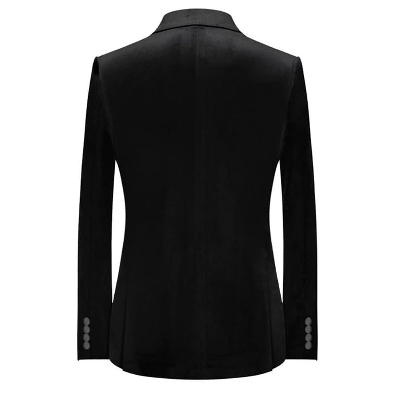 Men's Velvet Blazer Peak Lapel Suit Jacket Double-Pockets Prom Wedding Party Suit Tuxedo2