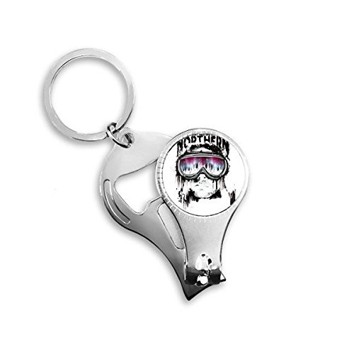 Porte-clés ski player graffiti métal cadeau original homme pince à ongles décapsuleur voiture