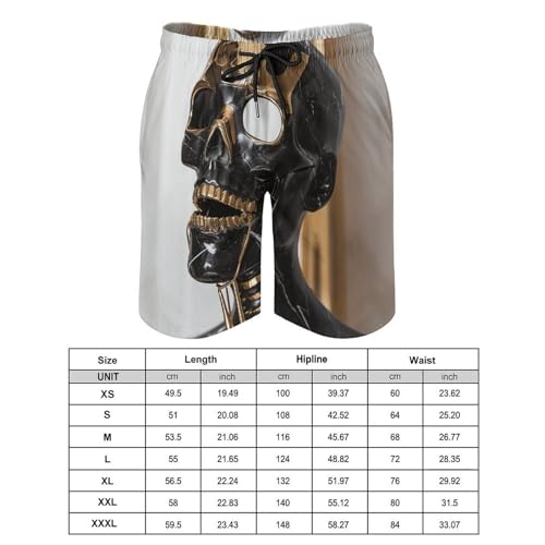 Men's Swim Trunks Quick Dry Board Shorts with Pockets Beach Shorts Golden Skull Mask Bathing Suits for Men2