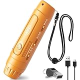 ZHT Electronic Whistle with USB Charging - 3 Tones & 3 Volume Loud Whistles for Coaches, Referees, Teachers - Emergency Hand Whistle with Lanyard for Outdoor Sports, Camping, Hiking (Yellow)
