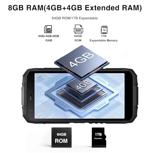 Doogee S41T Rugged Pphone Unlocked 2024,Android 14 6300Mah Battery,8Gb+64Gb,4G Dual Sim Rugged Smartphone,13Mp Camera,Ip68 Waterproof Cell Phone,Face Unlock,Nfc/T-Mobile,Black thumb #5