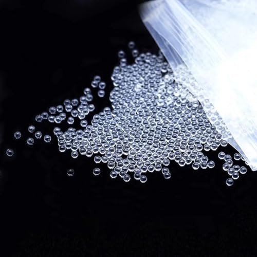 Queenbox 1mm 2000pcs High Precision Anti Boiling Glass Ball, Solid Round Clear Boiling Beads Stones for Fractionation Distillation Laboratory Experiment