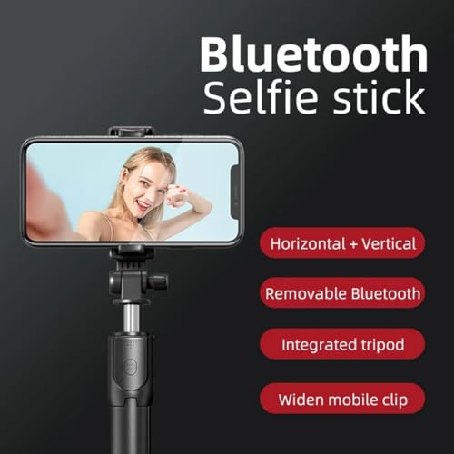 Image of Bluetooth Selfie Stick with Wireless Remote & Tripod Stand | 3-in-1 Extendable Selfie Stick Tripod for iPhone, Samsung, OnePlus, Vivo, Oppo & All Smartphones