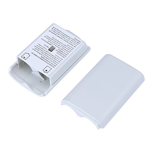 Trenro 2X White Battery Pack Cover Shell Case Kit for Xbox 360 Wireless Controller